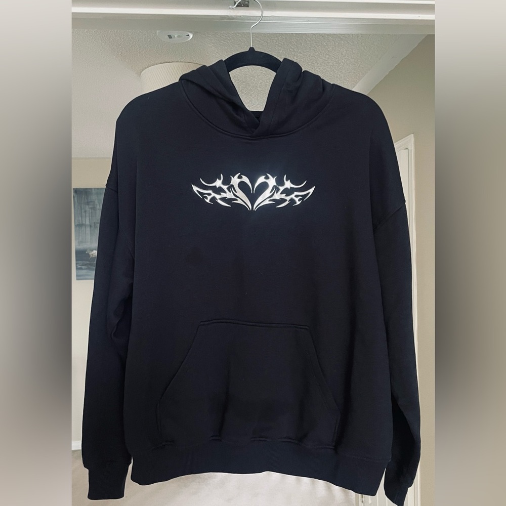 H&M oversized motif-detail hoodie sz large - Picture 4 of 5